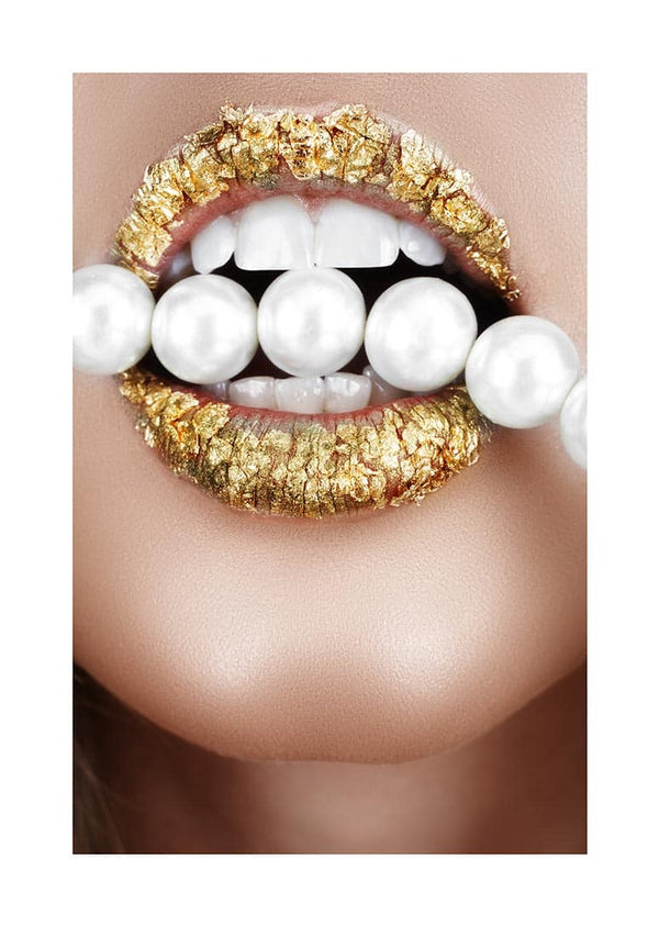 Golden lips poster