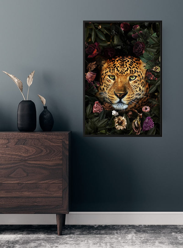 Leopard med blomster poster