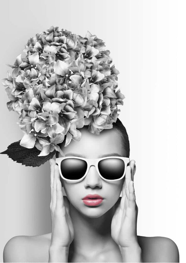 Flowergirl with sunglasses 2 poster