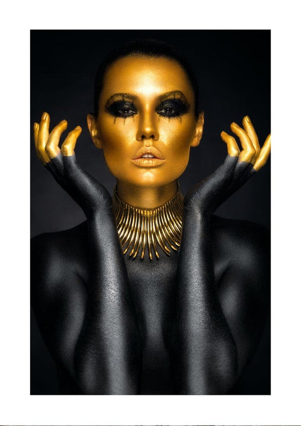 Golden woman fashion poster