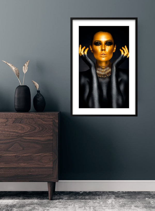 Golden woman fashion poster