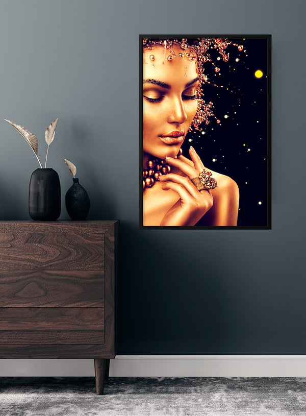 Golden fashion poster