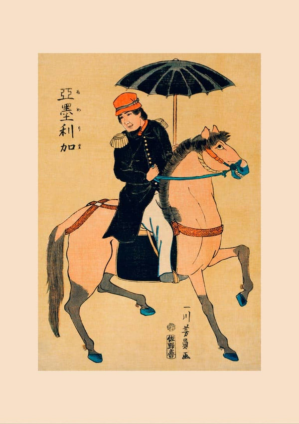 Amerika by Utagawa Yoshikazu japansk kunstposter