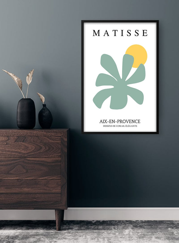 Matisse Inspired Green Flower Poster