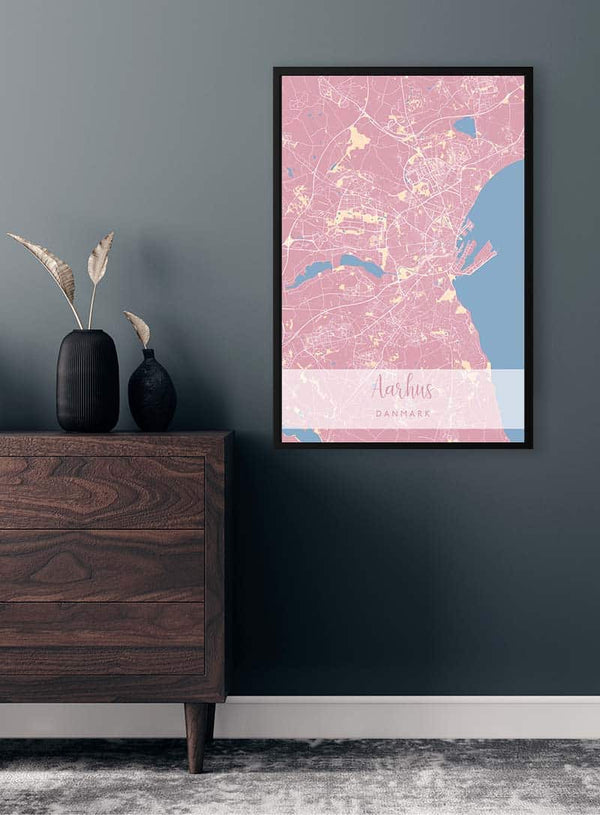 Arhus By Poster Lyserød