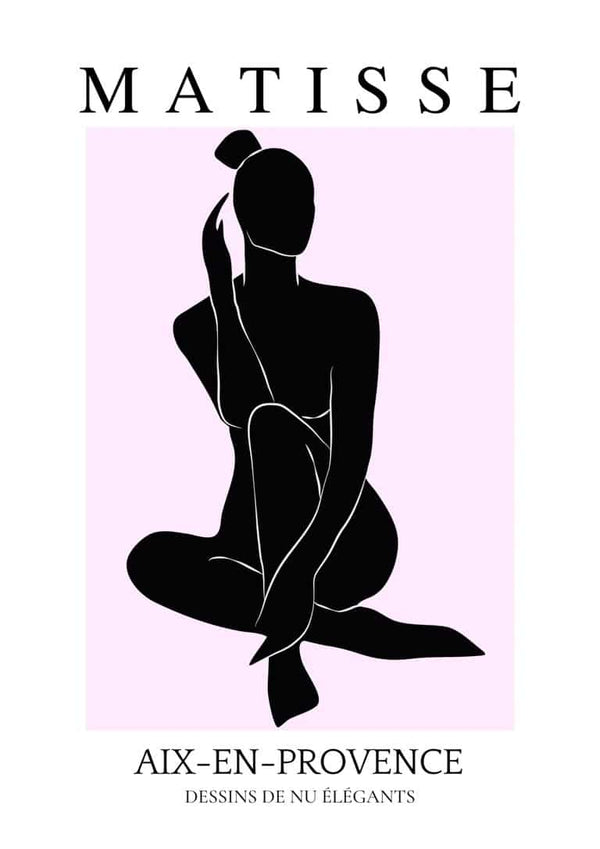 Von Matisse inspiriertes Pink & Schwarz Poster