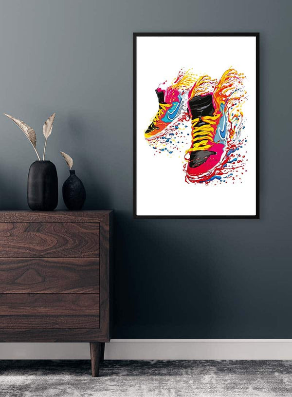 Flammendes Nike-Poster