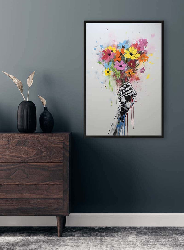 Blumen des Friedens - Banksy Poster