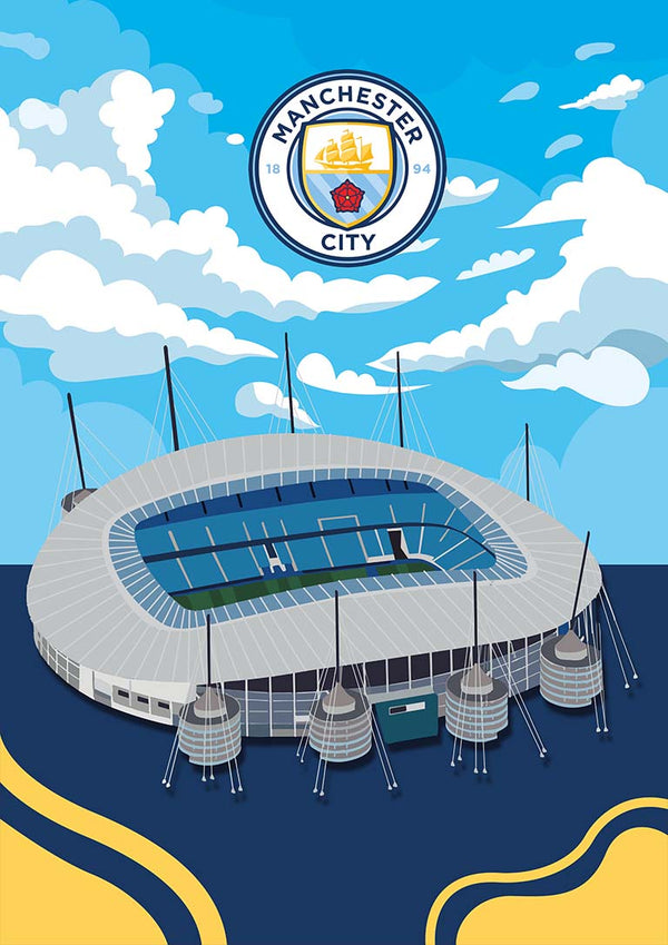 City of Manchester Stadium Football Poster