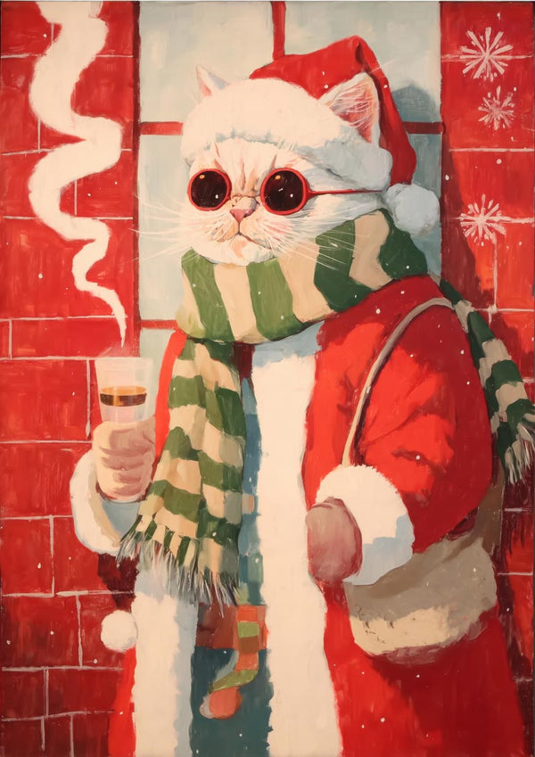 White Cat Santa Claus