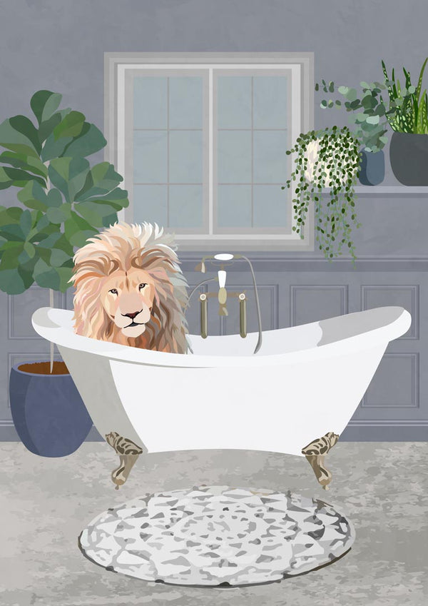 Lion takes a bath - Sarah Manovski