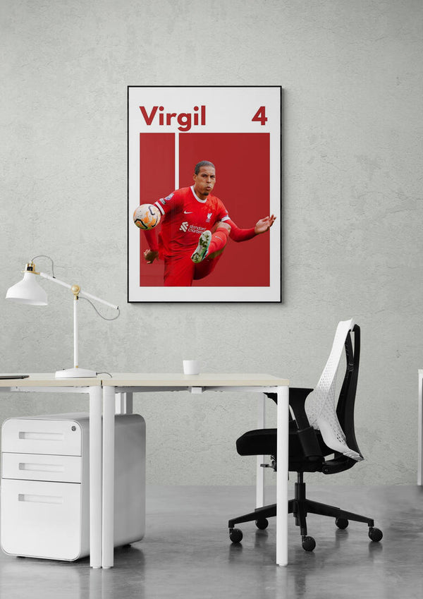 Virgil van Dijk Football Poster
