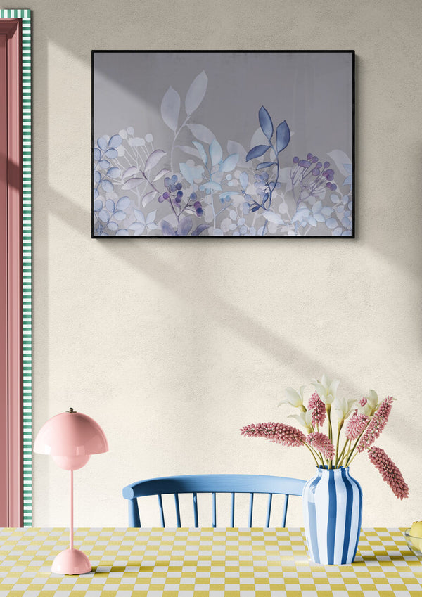 Watercolor Pastel Garden Blue