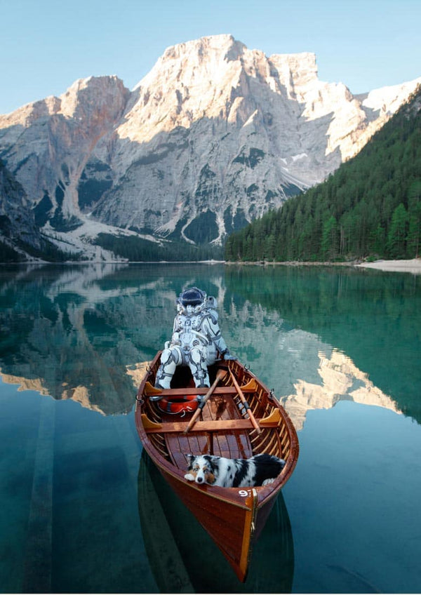 Astronaut auf dem Seeplakat