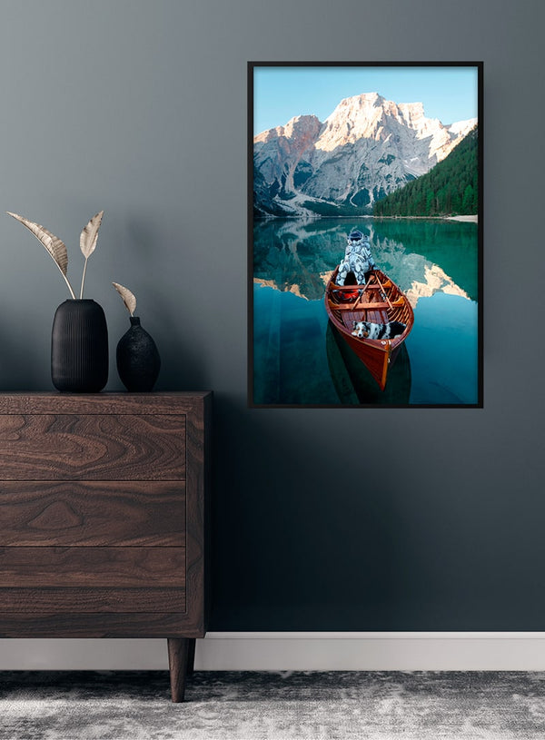Astronaut auf dem Seeplakat