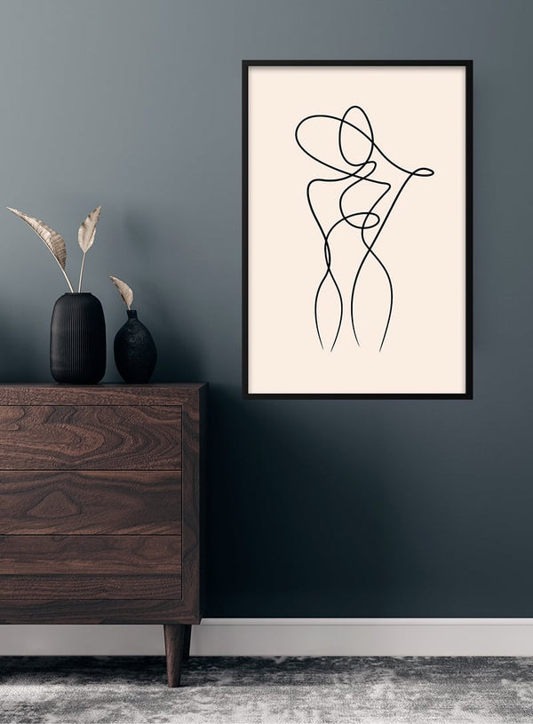 Line art kvinde #2 kunst poster