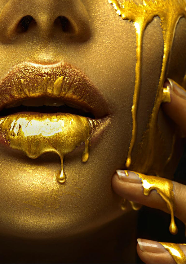 Golden lips fashion poster #1