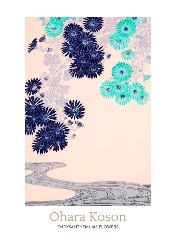 Chrysanthemums flowers by Ohara Koson japansk kunstposter