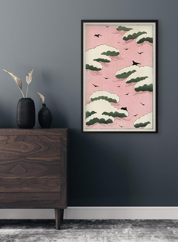 Pink sky by Watanabe Seitei japansk kunstposter