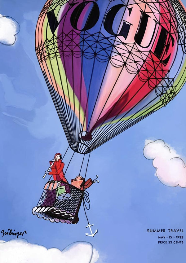 Vintage Hot Air Balloon Poster