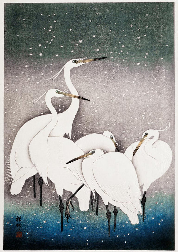 Group of egrets - Ohara Koson poster