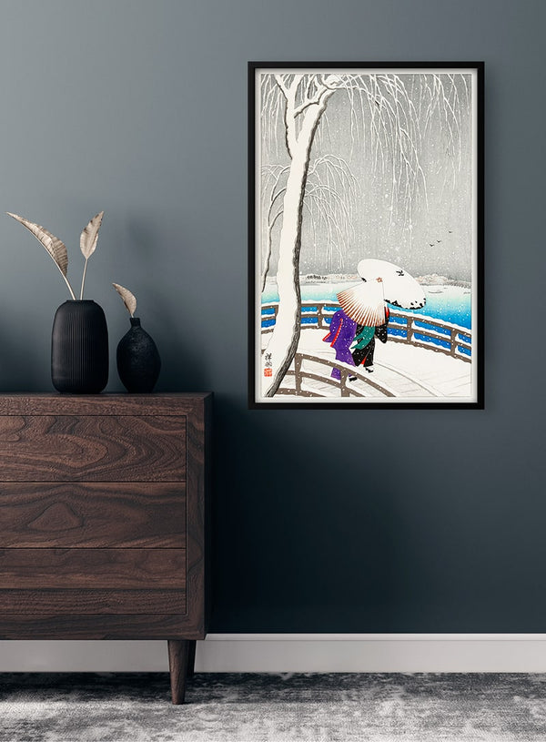 Two women in the snow - Yanagi Bridge