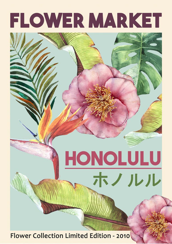 Flower Market Honolulu Poster