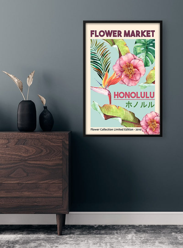 Flower Market Honolulu Poster
