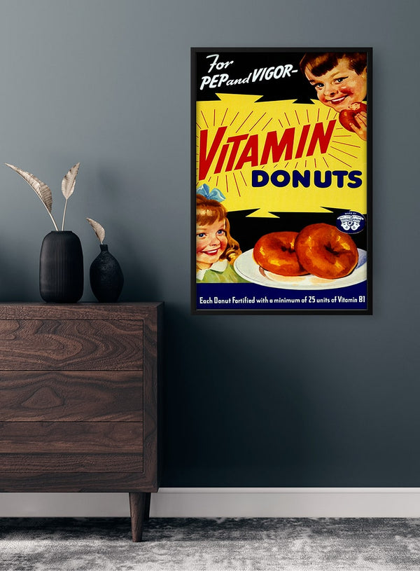 Vitamin Donuts Vintage Poster
