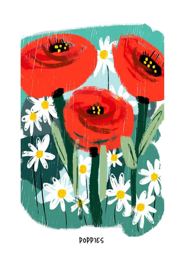 Flowerbomb Poppies Poster til Stuen