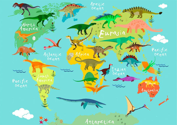Dinosaur Verdenskort Poster til børn