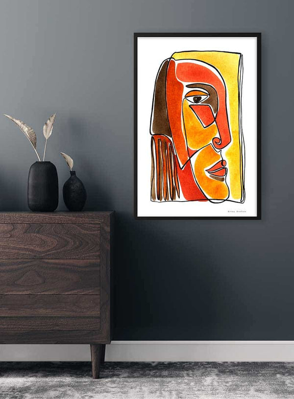 Yellow and Red Face Imaginaires Poster