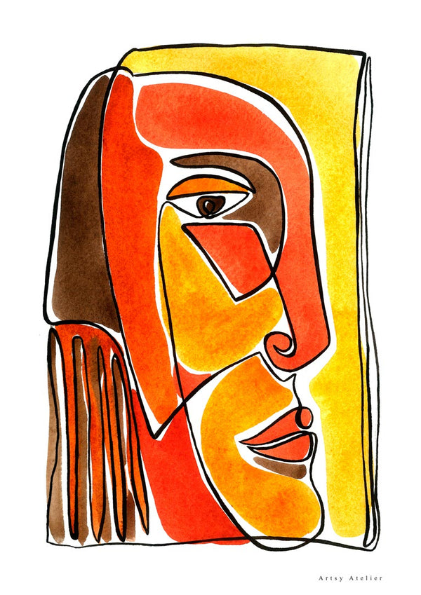 Yellow and Red Face Imaginaires Poster