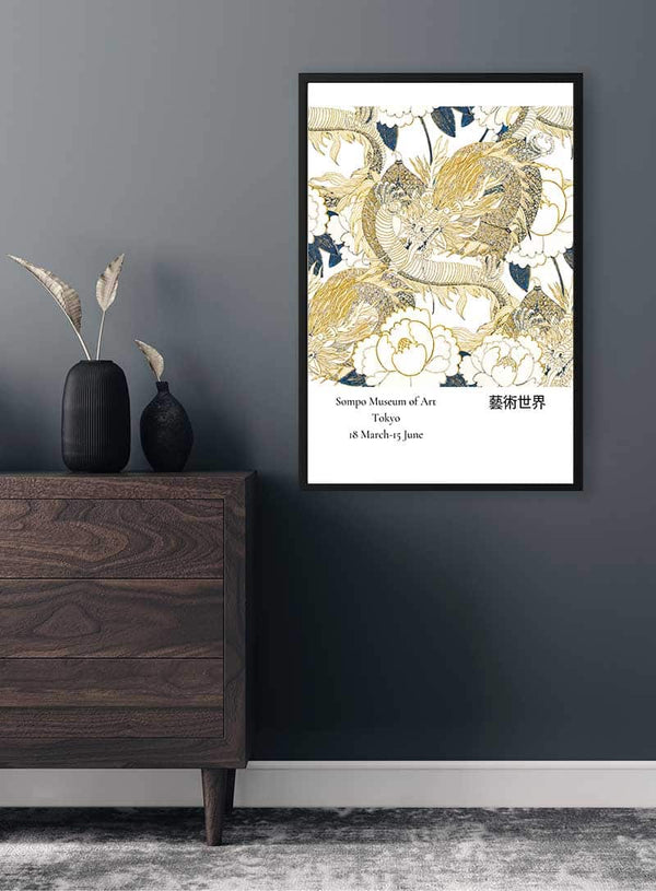 Gold Dragon Japandi Art