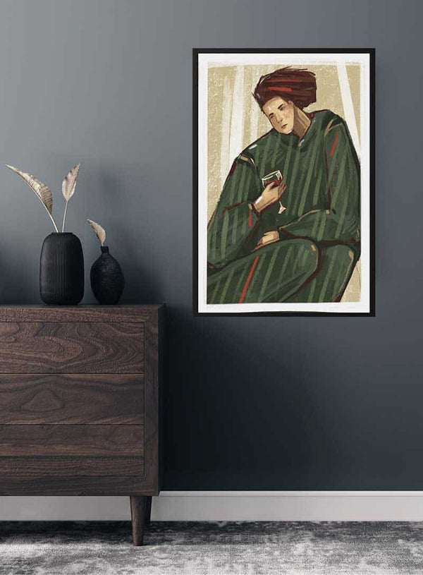 Sipping Wine Poster