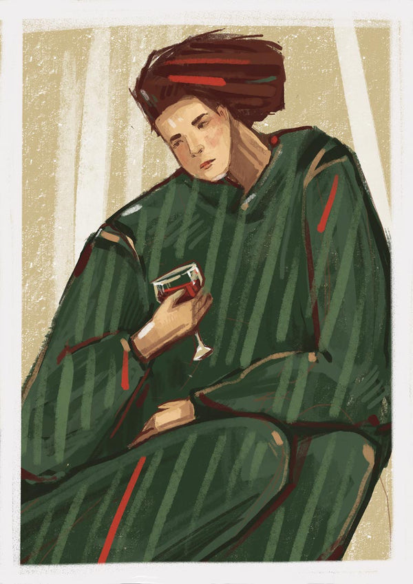 Sipping Wine Poster