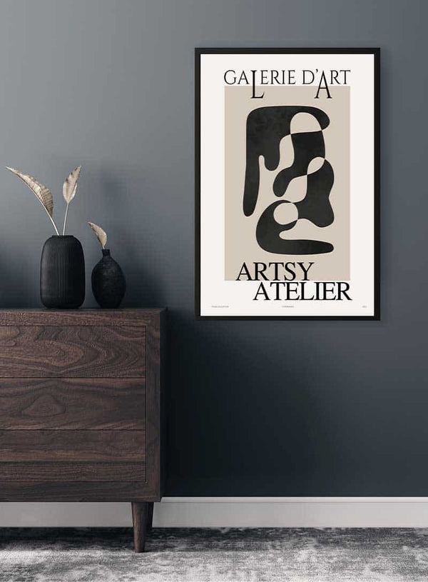 Sort abstrakt - Galerie D'art Poster