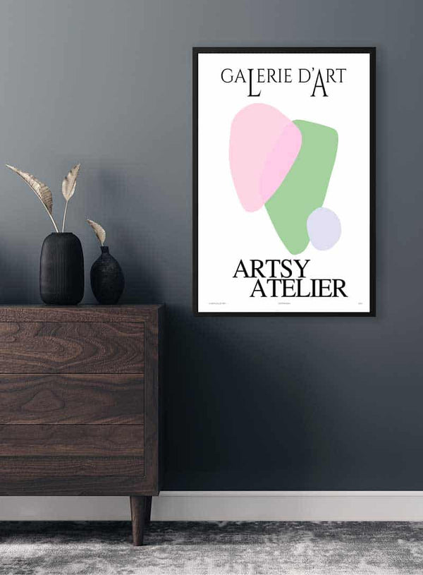Pink og Grøn Galerie D'art Poster