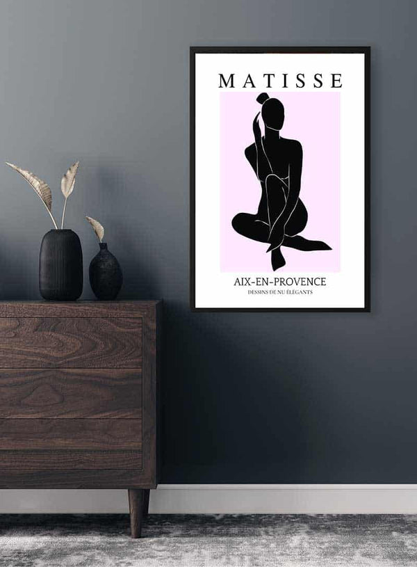 Matisse Inspired Pink & Black Poster