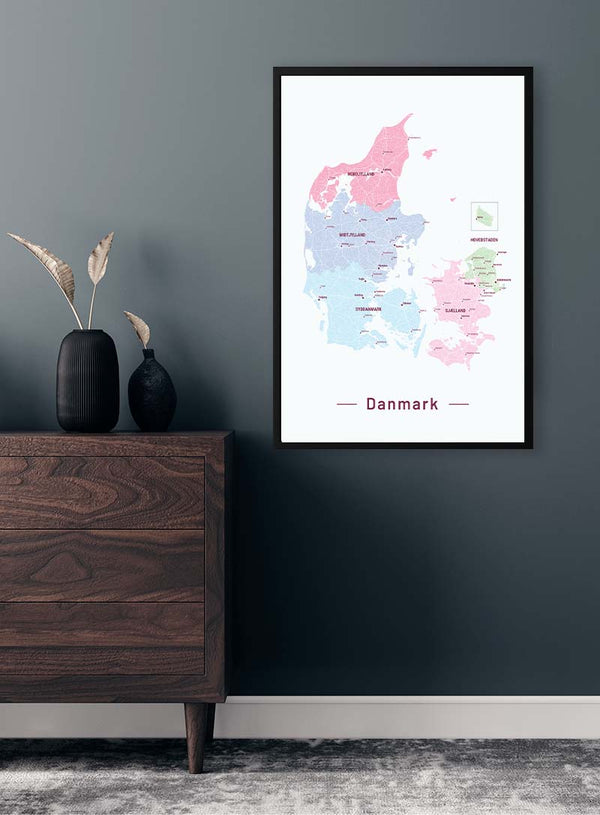 Danmarkskort No 01 Poster