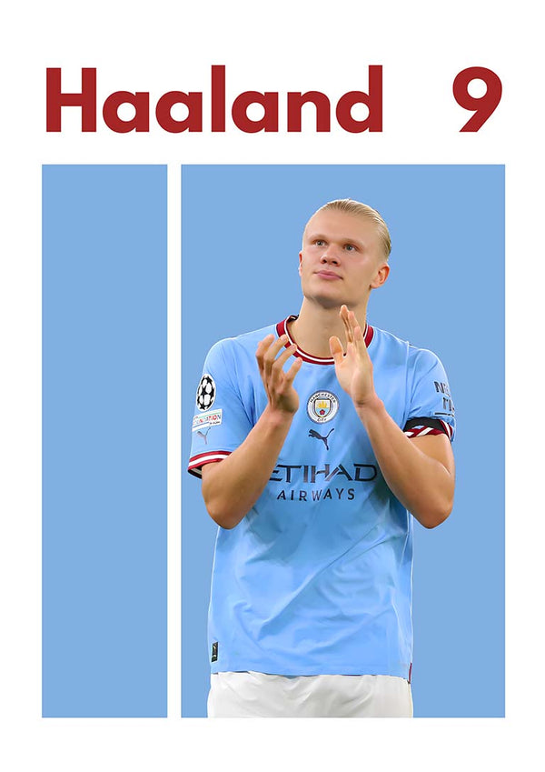 Haaland Man City Football Poster