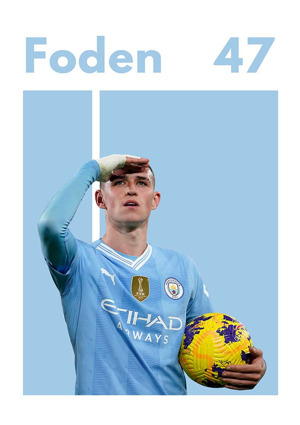 Phil Foden Man City Football Poster