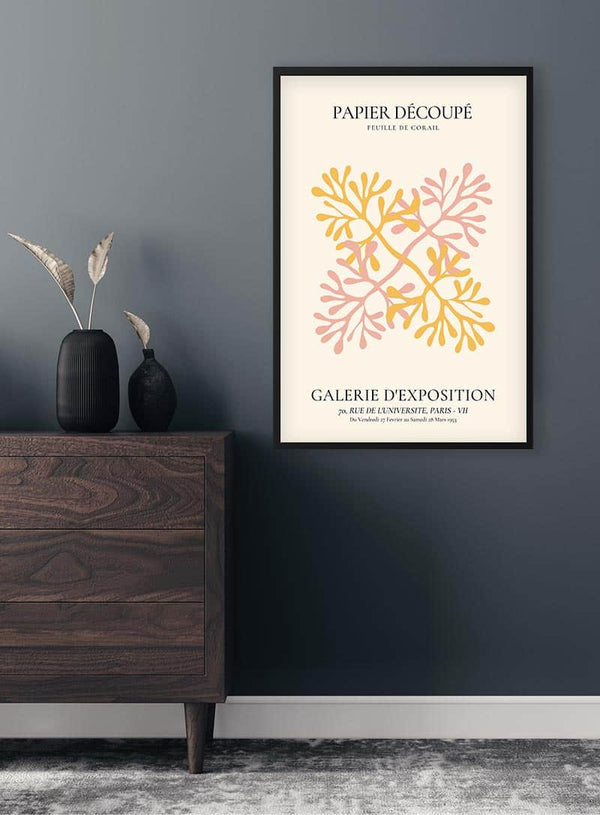 Colorful Papier Decoupe Flower Poster