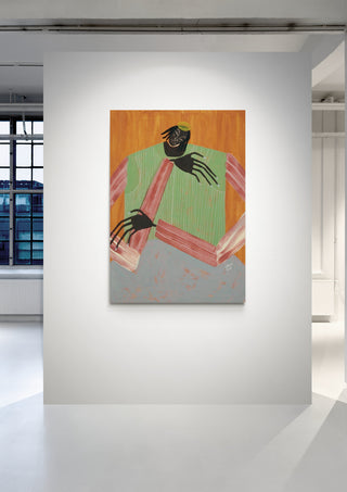 Painting from No Place to Be at Studio IMO displayed on a white gallery wall with natural light.