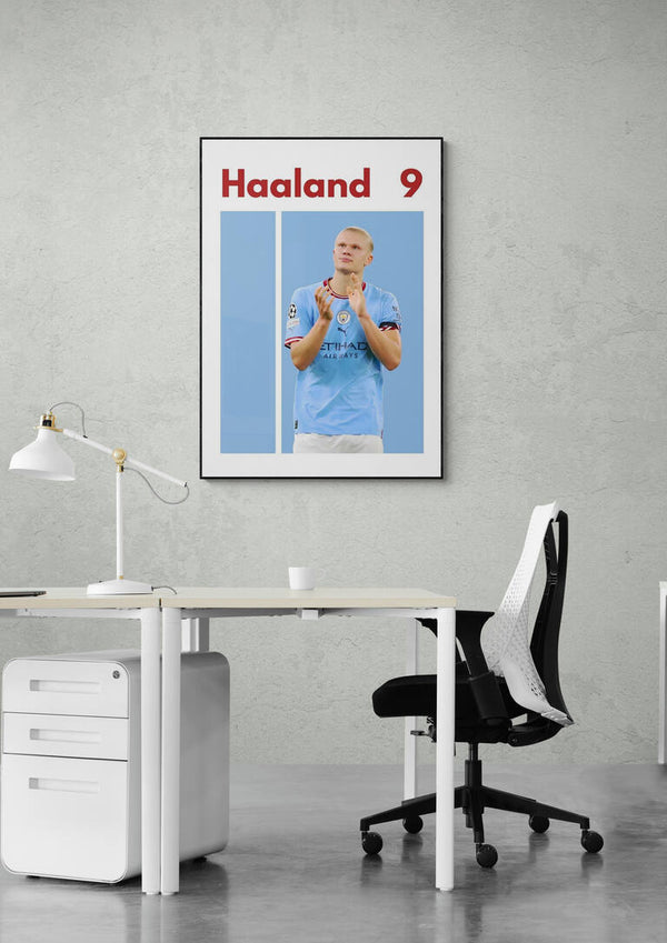 Haaland Man City Football Poster