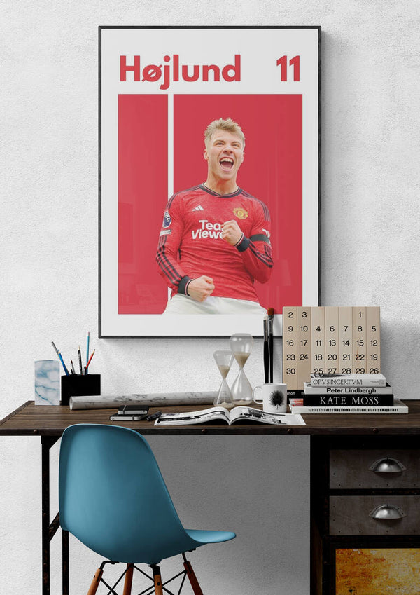 Rasmus Højlund Football Poster
