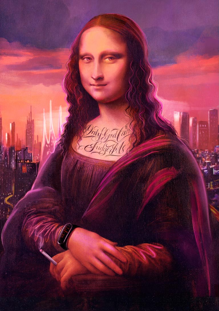 Modern day Mona Lisa poster - artsyfartsy.nl